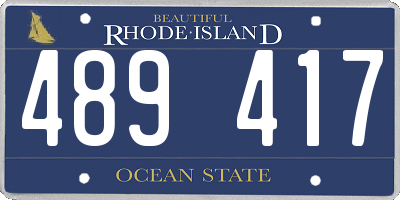 RI license plate 489417