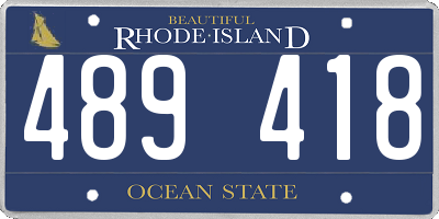 RI license plate 489418
