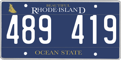 RI license plate 489419