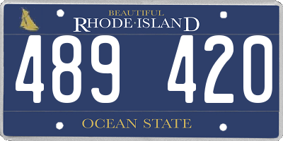 RI license plate 489420