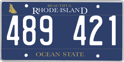 RI license plate 489421