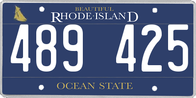 RI license plate 489425