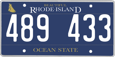 RI license plate 489433