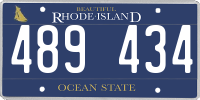 RI license plate 489434