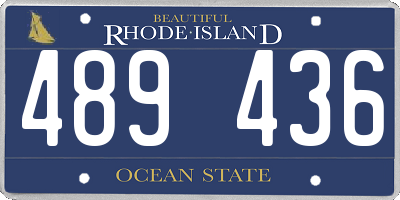 RI license plate 489436