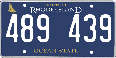 RI license plate 489439