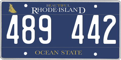 RI license plate 489442
