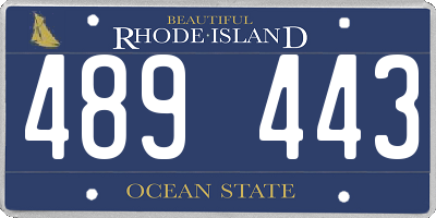 RI license plate 489443