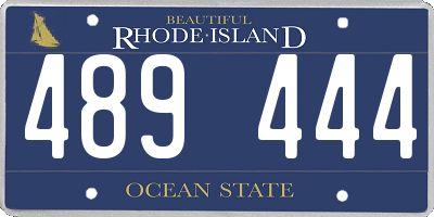 RI license plate 489444