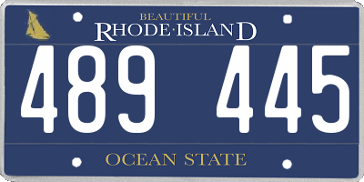 RI license plate 489445