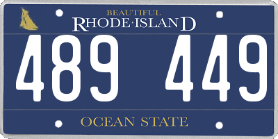 RI license plate 489449