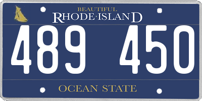 RI license plate 489450