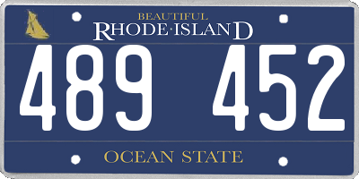 RI license plate 489452