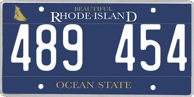 RI license plate 489454