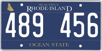 RI license plate 489456
