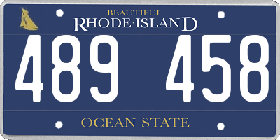 RI license plate 489458