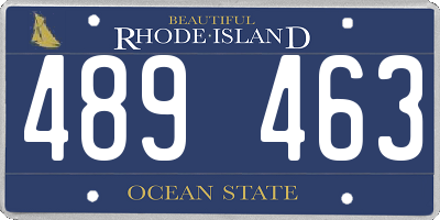 RI license plate 489463