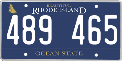 RI license plate 489465