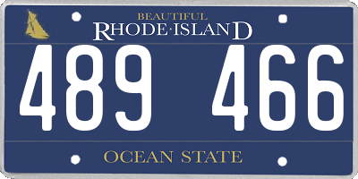 RI license plate 489466