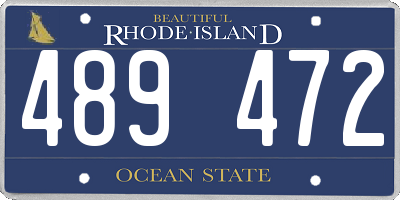 RI license plate 489472