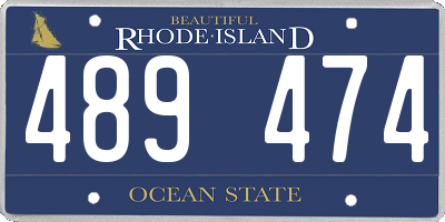 RI license plate 489474