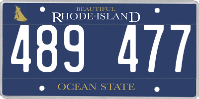 RI license plate 489477