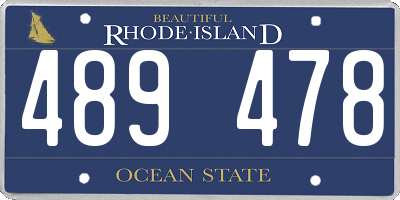 RI license plate 489478