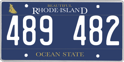 RI license plate 489482