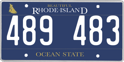 RI license plate 489483