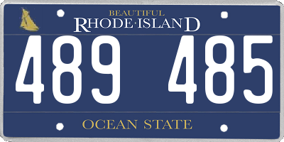RI license plate 489485