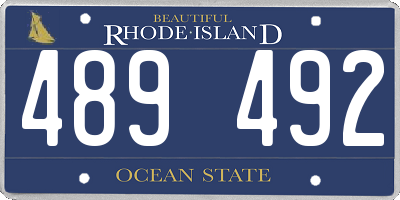 RI license plate 489492