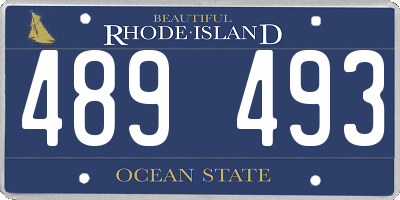 RI license plate 489493
