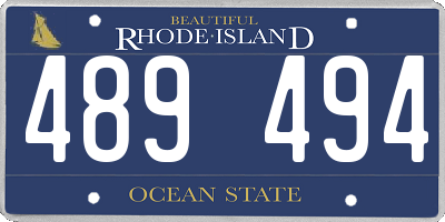 RI license plate 489494