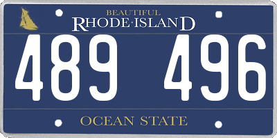 RI license plate 489496