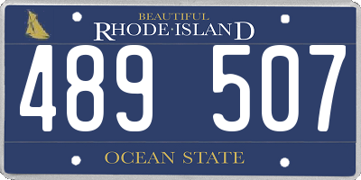 RI license plate 489507