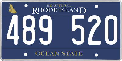 RI license plate 489520