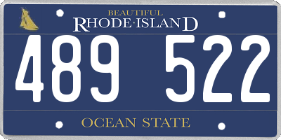 RI license plate 489522