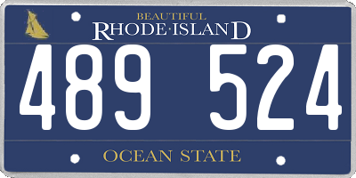 RI license plate 489524