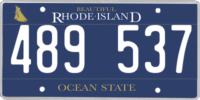 RI license plate 489537