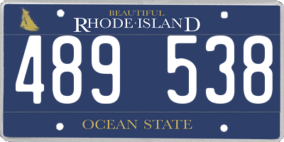 RI license plate 489538