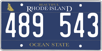 RI license plate 489543
