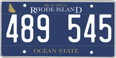 RI license plate 489545
