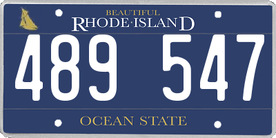 RI license plate 489547