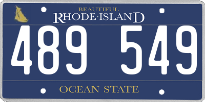 RI license plate 489549