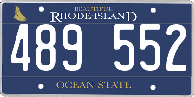 RI license plate 489552