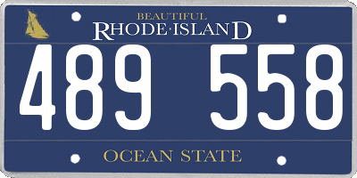 RI license plate 489558