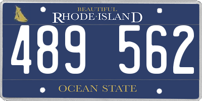 RI license plate 489562