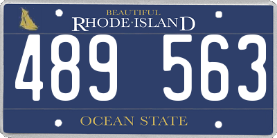 RI license plate 489563
