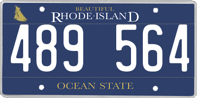 RI license plate 489564