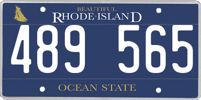 RI license plate 489565